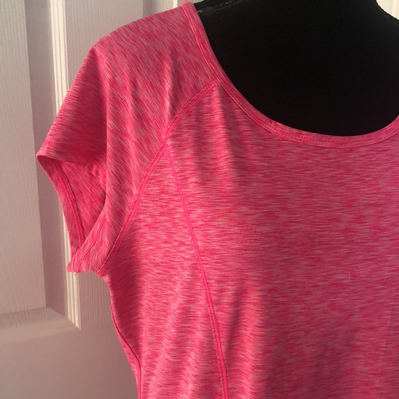 Pink & White Performance Tee with Back Hole Accent - Picture 6 of 11